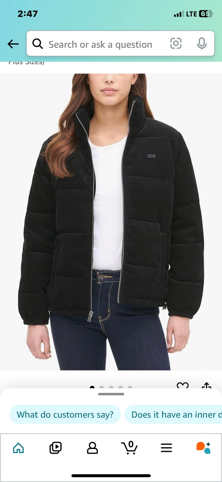 Levi’s Zoe Puffer Cordaroy jacket M