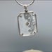 Sterling Camphor Glass Diamond Pendant on Chain