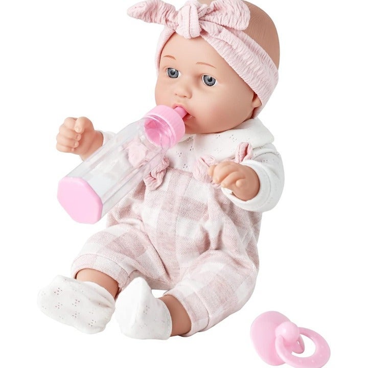 Enjoyin 12'' Baby Doll in Gift Box with Pink Cloths, Pacifier, 13''x13''