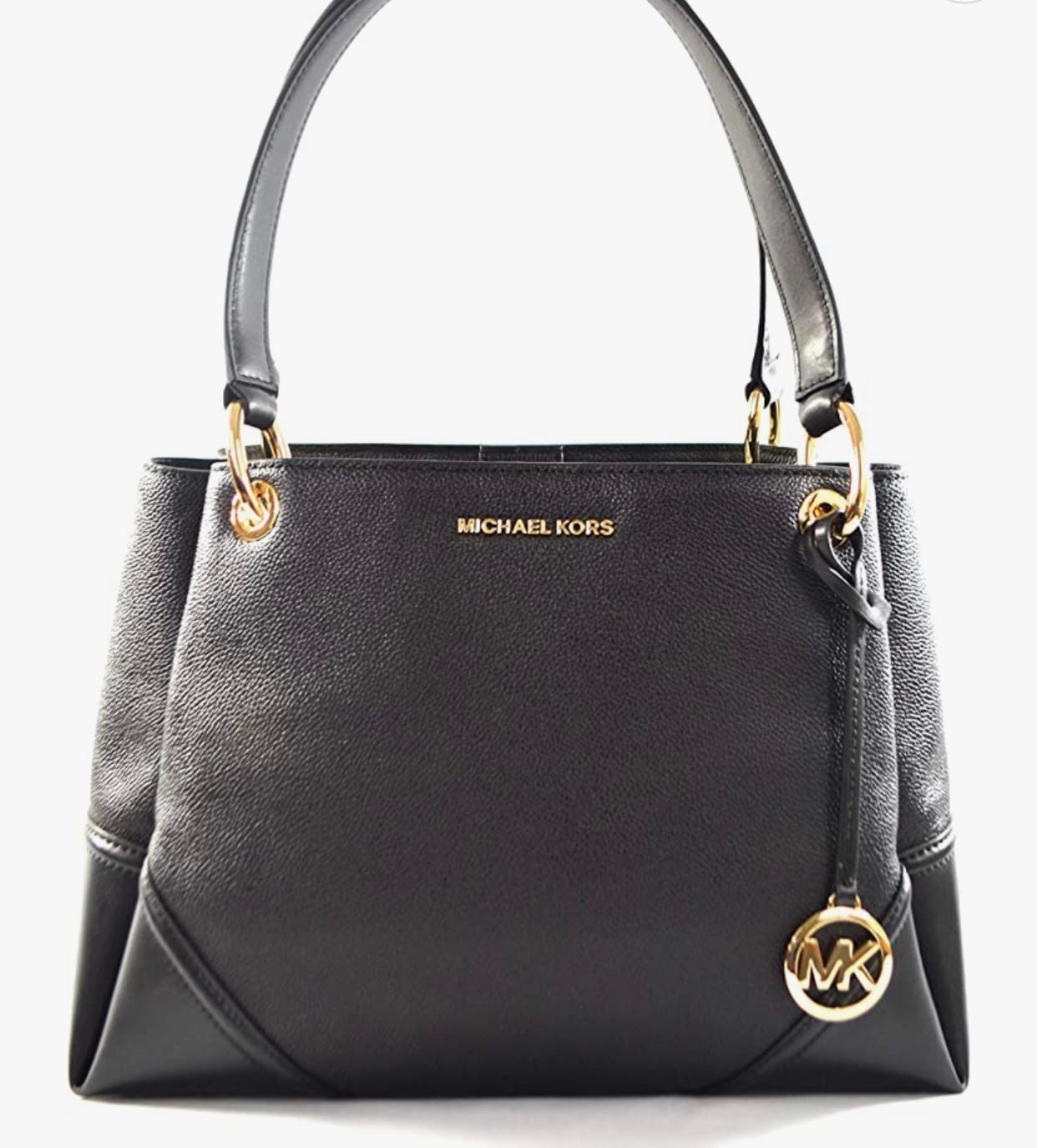 Michael Kors Nicole Black Leather LG Shoulder Tote