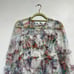 Rosevelvet White Floral Ruffled Chiffon Mini Long Sleeve Dress Sz S