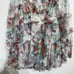 Rosevelvet White Floral Ruffled Chiffon Mini Long Sleeve Dress Sz S