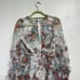 Rosevelvet White Floral Ruffled Chiffon Mini Long Sleeve Dress Sz S
