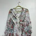 Rosevelvet White Floral Ruffled Chiffon Mini Long Sleeve Dress Sz S