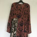 Ghospell Floral Long Sleeve Midi Dress Size L Boho In Contrast Mix Match Print