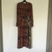 Ghospell Floral Long Sleeve Midi Dress Size L Boho In Contrast Mix Match Print