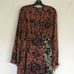 Ghospell Floral Long Sleeve Midi Dress Size L Boho In Contrast Mix Match Print