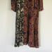 Ghospell Floral Long Sleeve Midi Dress Size L Boho In Contrast Mix Match Print