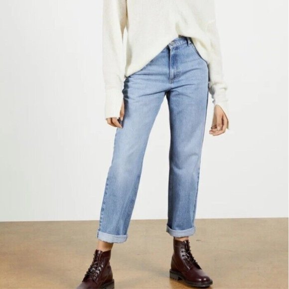 NWT Ted Baker London Womens MIDTAS Boyfriend Denim Jeans Size 26 Blue 225 II286