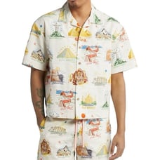 Billionaire Boys Club Globe Trotter Camp Shirt Size XL NWT