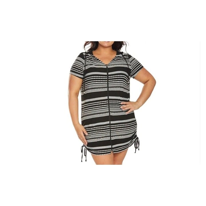 Dotti Plus Size Ibiza Stripe Hooded Cover Up Dress. Size 1X. New With Tags 64
