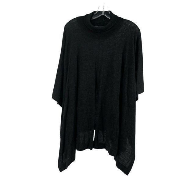 Crea Concept Sweater Dolman Turtleneck Split Front Grey Size 38 US M Wool Blend