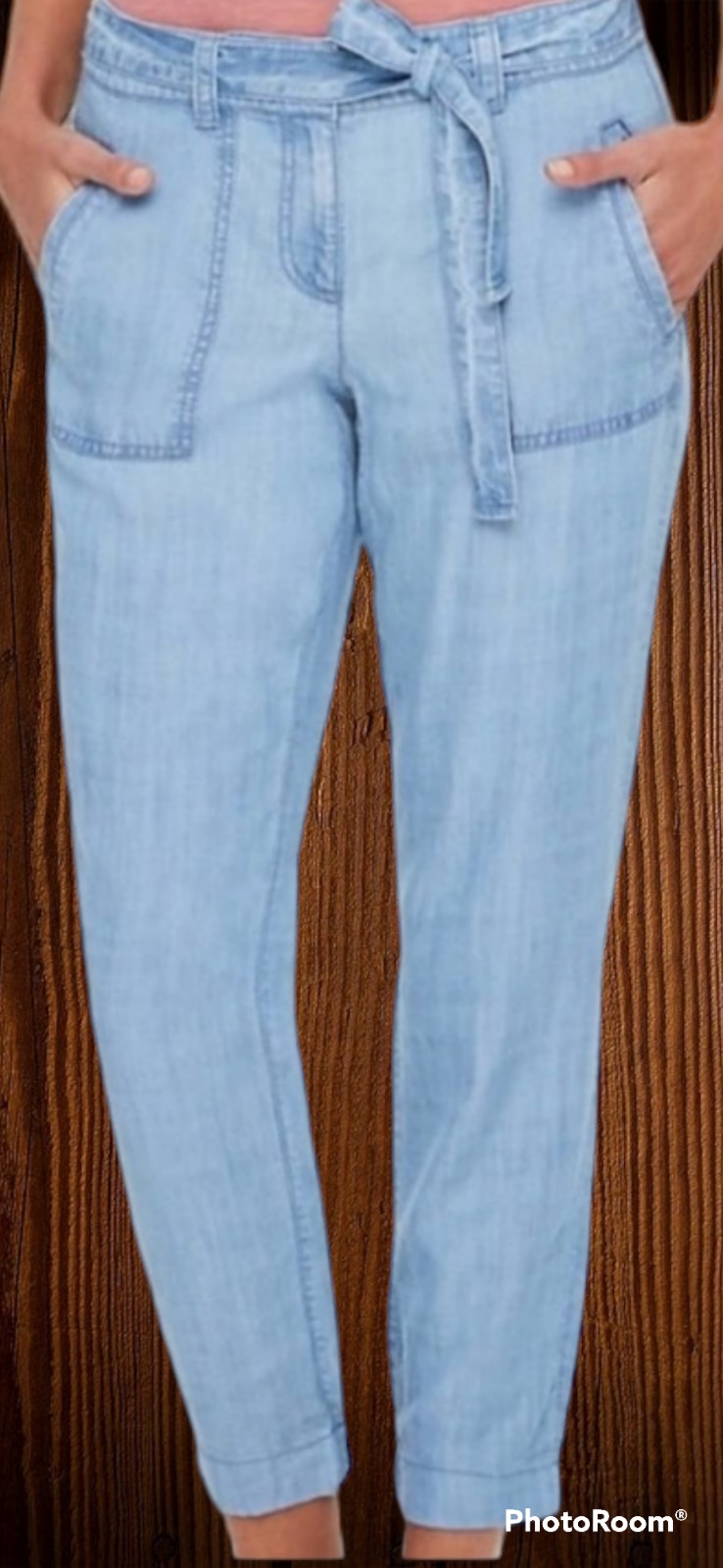Loft chambray cargo jogger jeans women 10