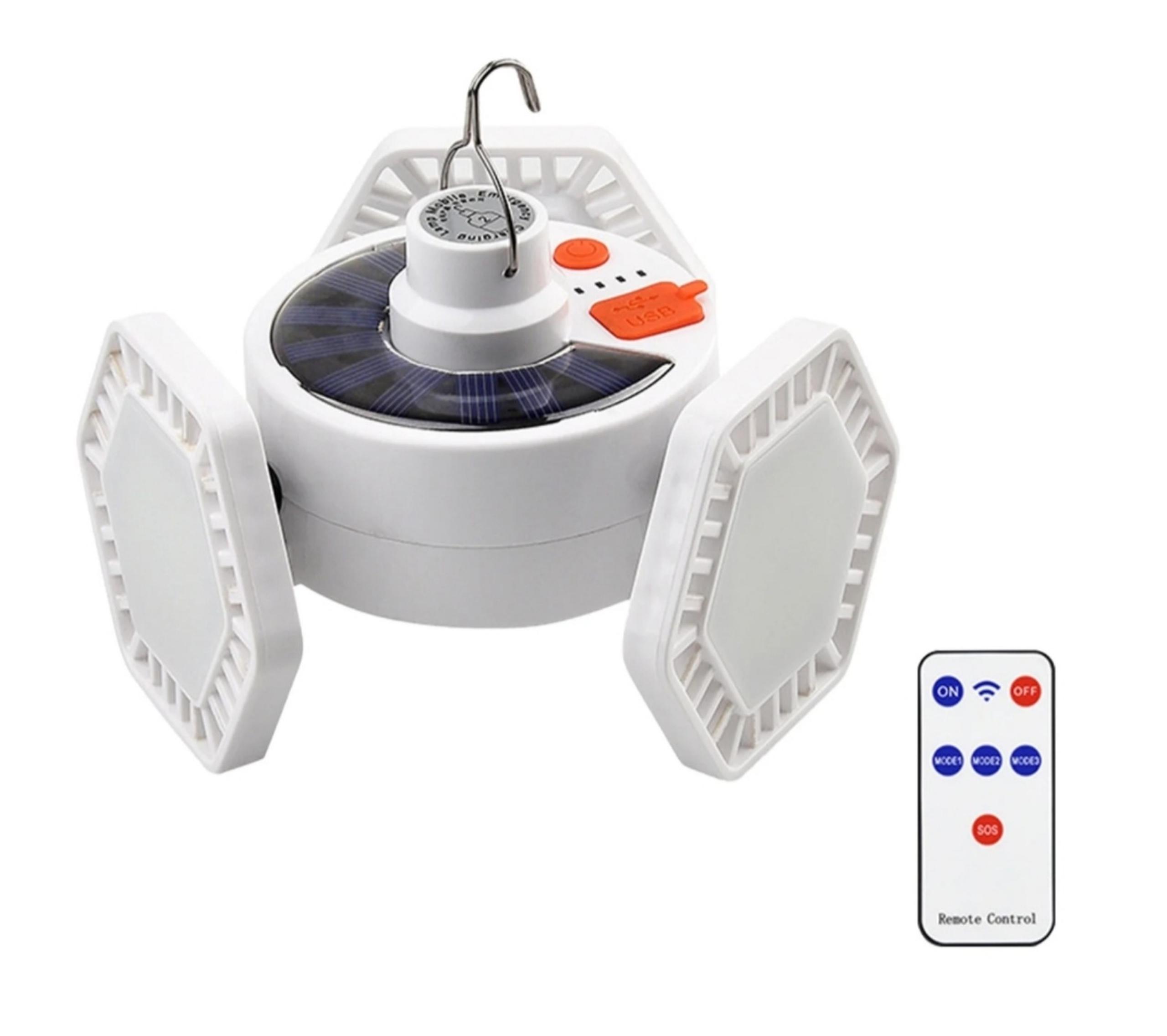 USB Solar Camping Light With Remote Control - Hanging Tent Light Outdoor Lamp