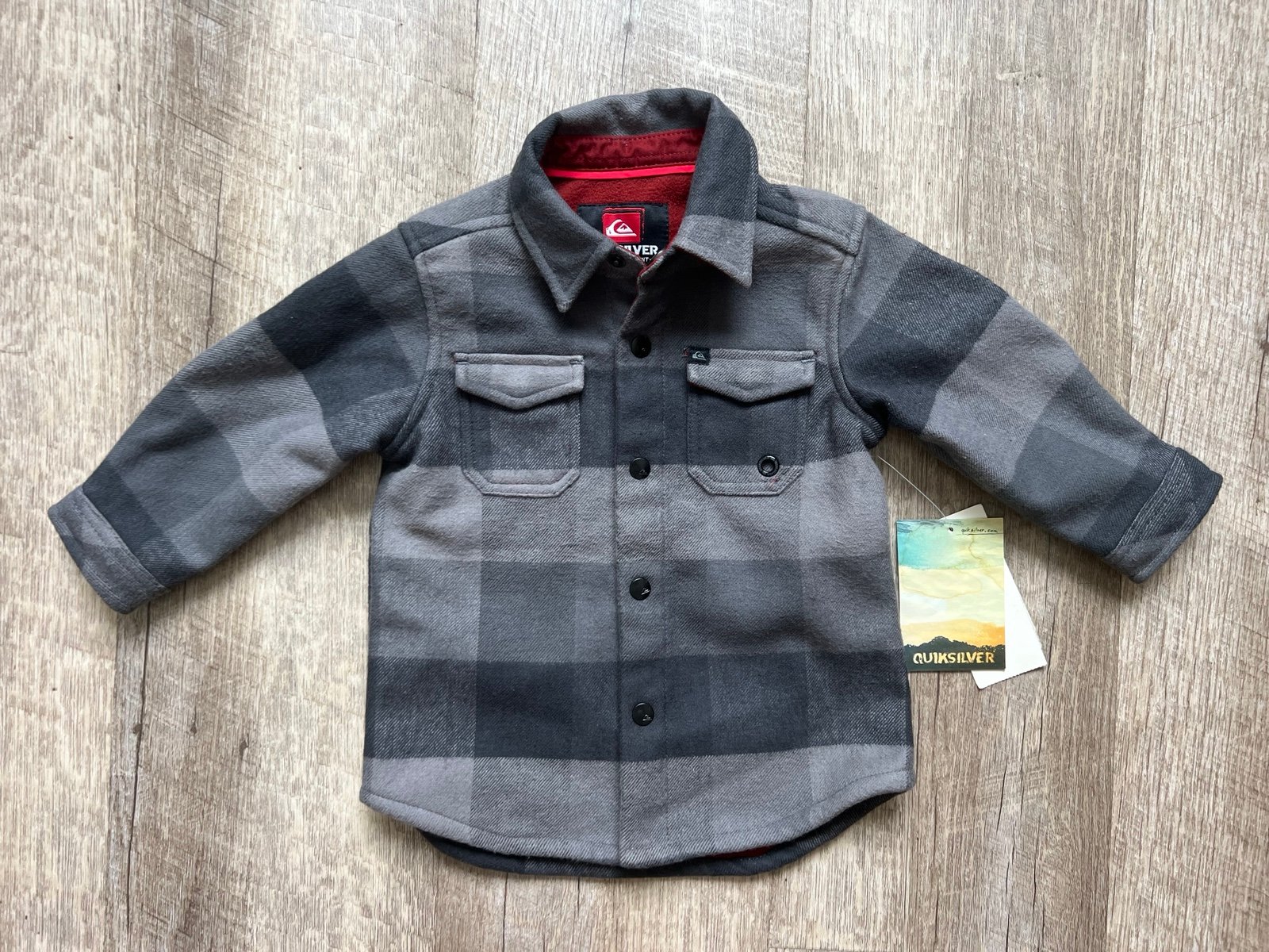 Quiksilver Flannel Infant Size 12M Gray New