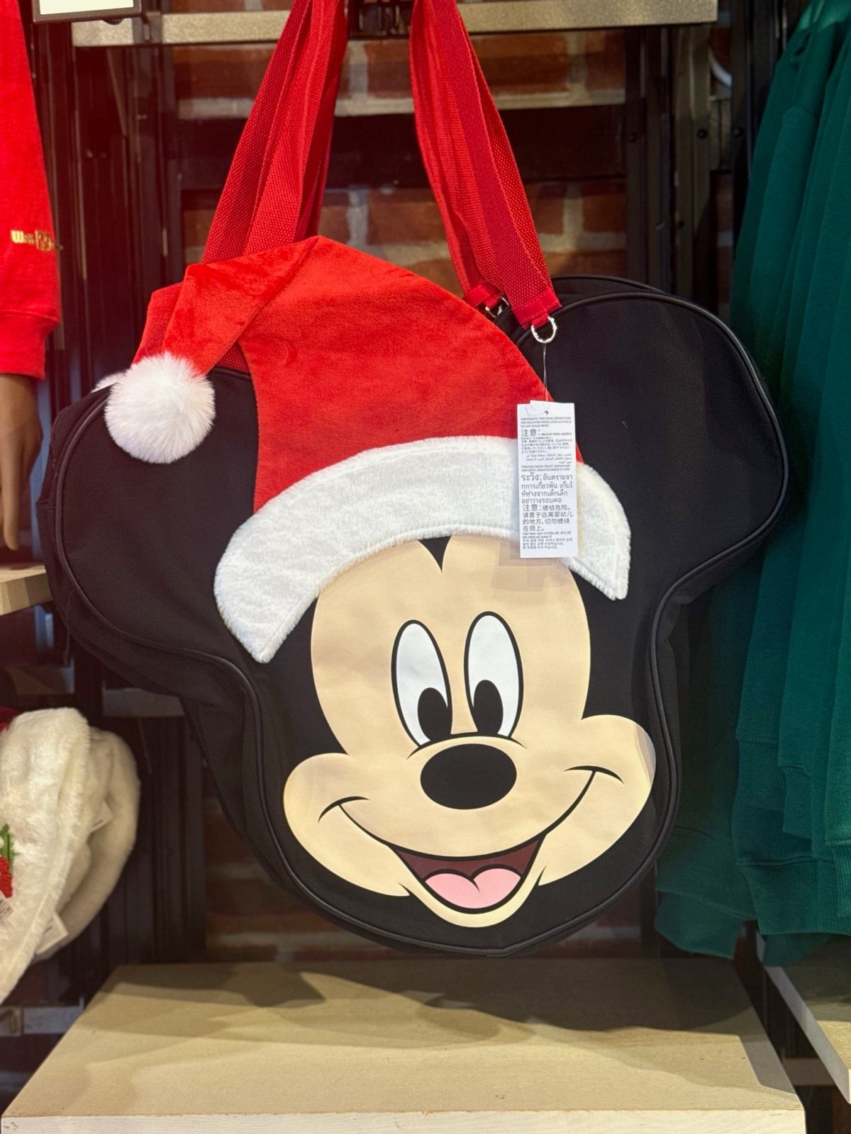 Disney Parks 2025 Holiday Santa Mickey Large Tote
