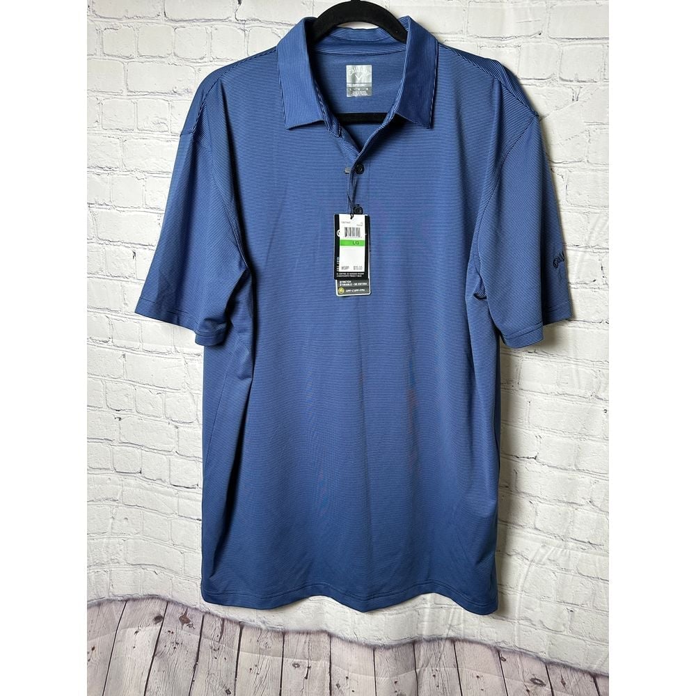 Callaway OptiDri Blue Golf Polo Shirt Moisture Wicking Performance Large