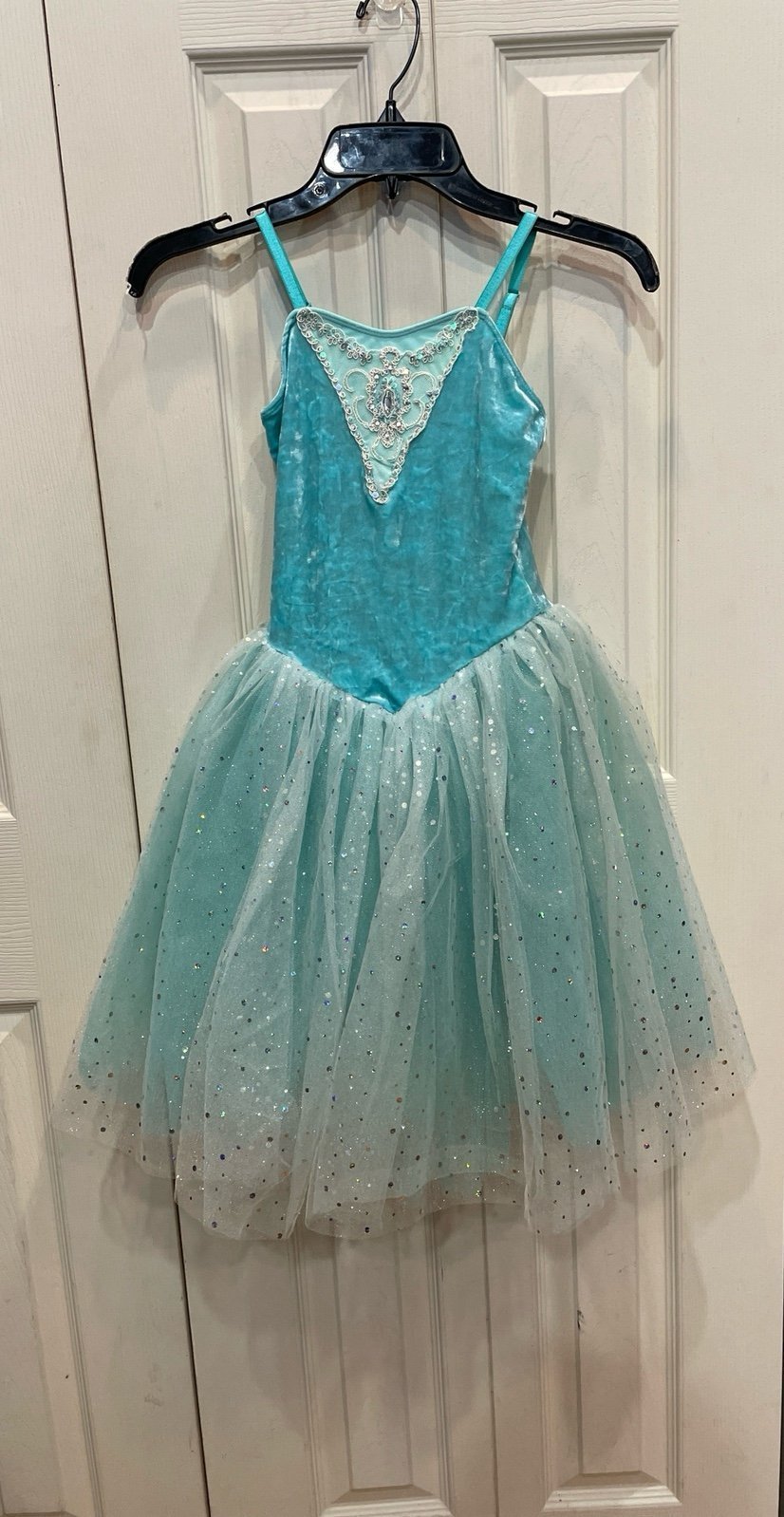 Revolution girls Acua Blue Dancewear Costume Size MC who is a equal size 8-10