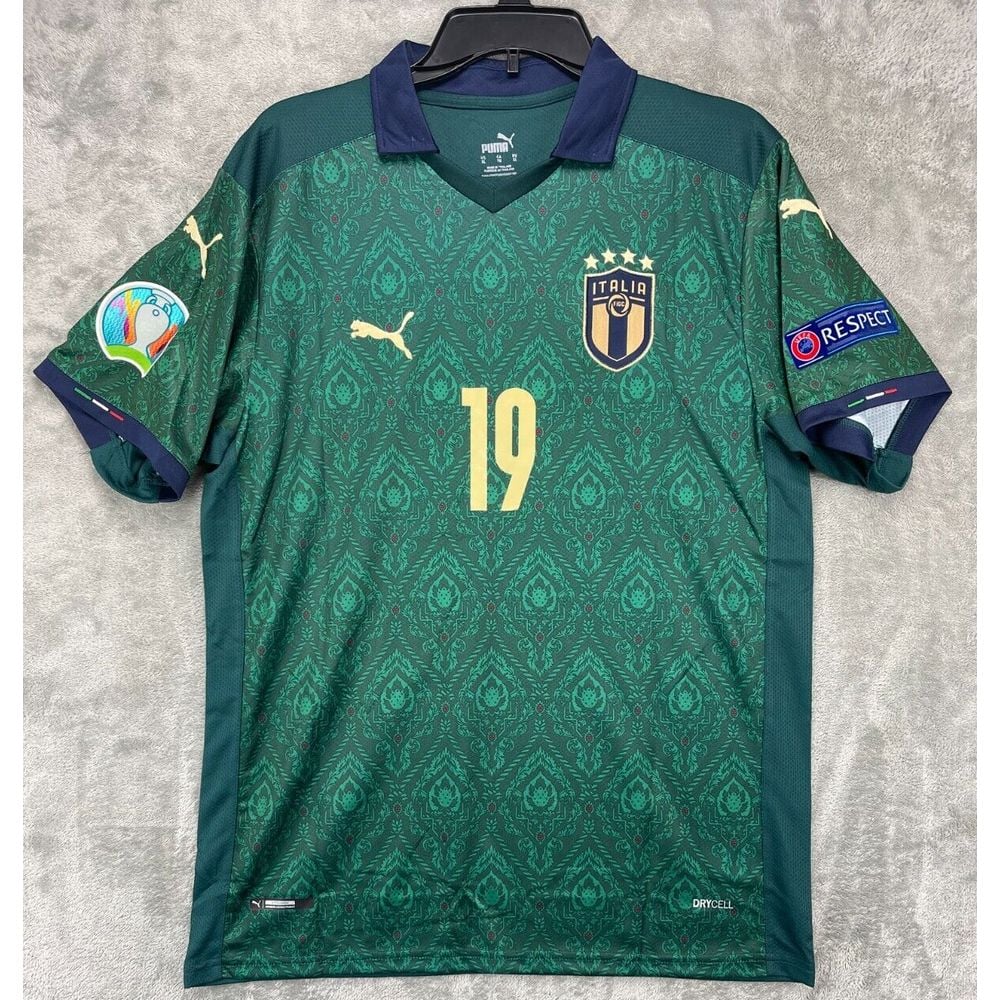 Puma Men's Italian National Team Jersey XL Green #19 Bonucci 3rd Kit Soccer
