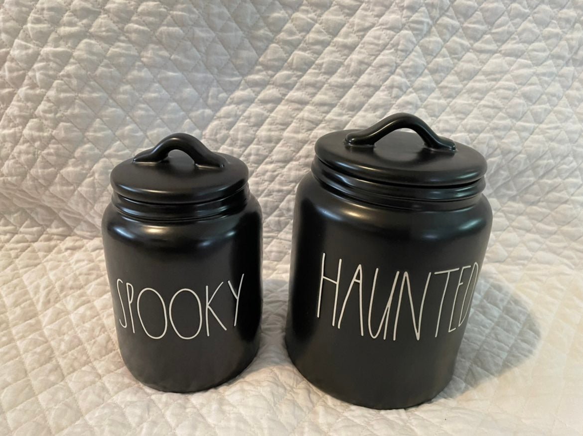 Rae dunn spooky & haunted canister