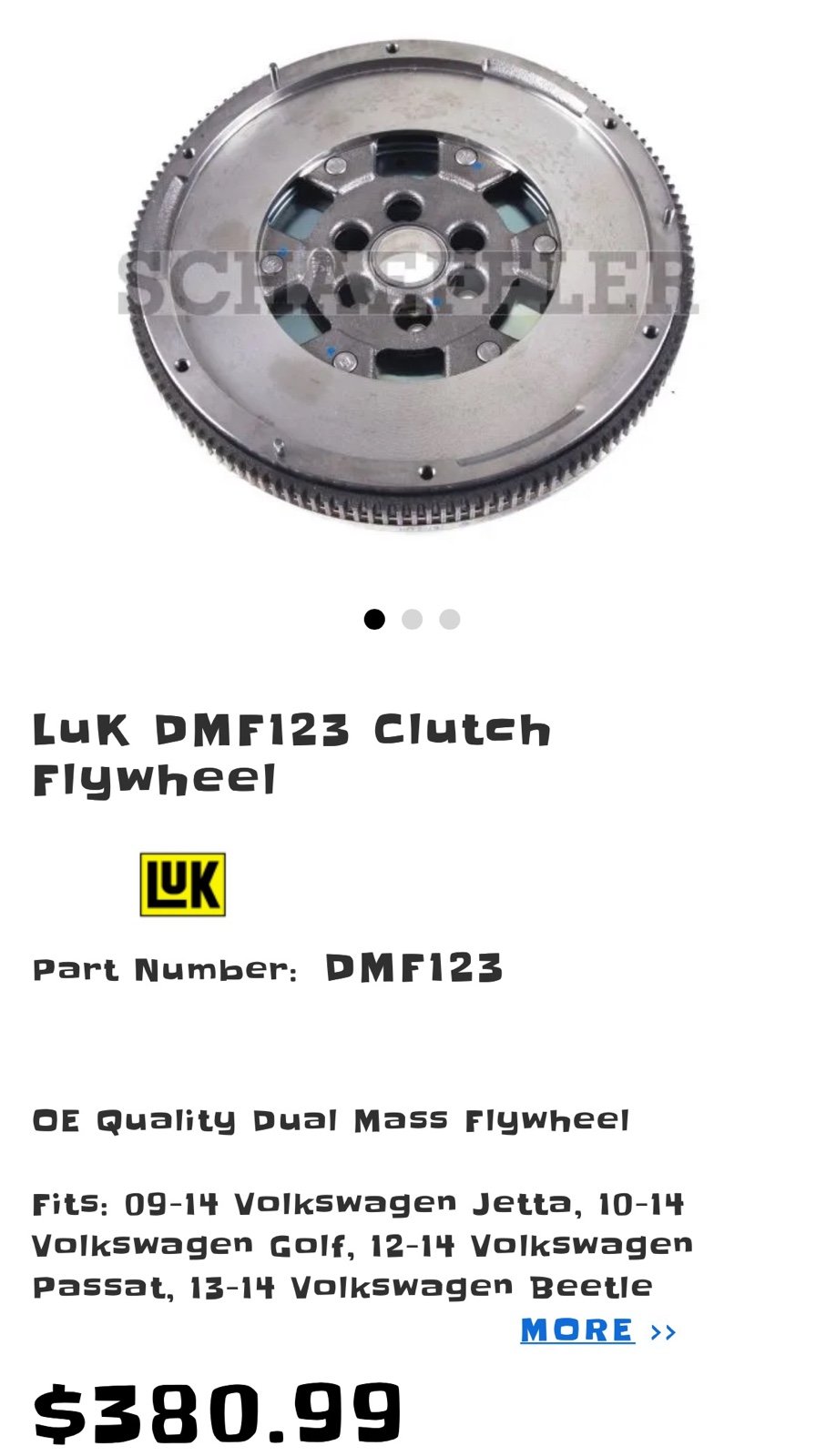 2009-2014 Volkswagen 2.0 diesel Flywheel - LUK DMF123