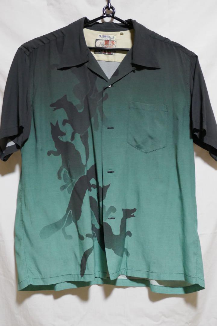 Fox and kimono aloha shirt, short-sleeved
