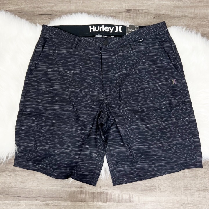 Hurley Mens 38 Black Gray Hybrid Walkshorts