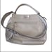 Juicy Couture Gray Faux Leather Satchel Purse with Wide Silver & Black Strap