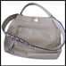 Juicy Couture Gray Faux Leather Satchel Purse with Wide Silver & Black Strap