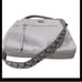 Juicy Couture Gray Faux Leather Satchel Purse with Wide Silver & Black Strap