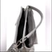 Juicy Couture Gray Faux Leather Satchel Purse with Wide Silver & Black Strap