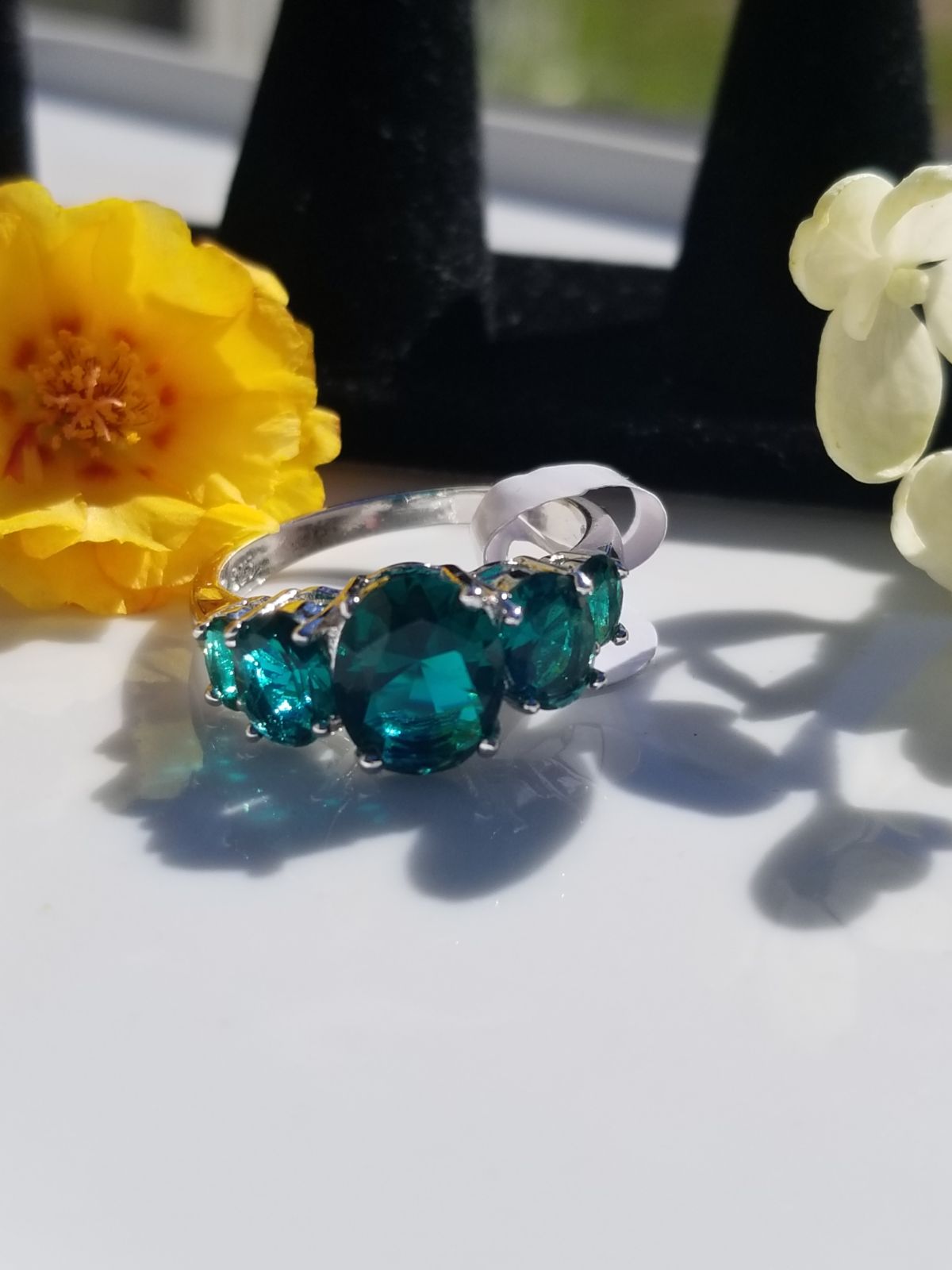 925 Green Sapphire Ring