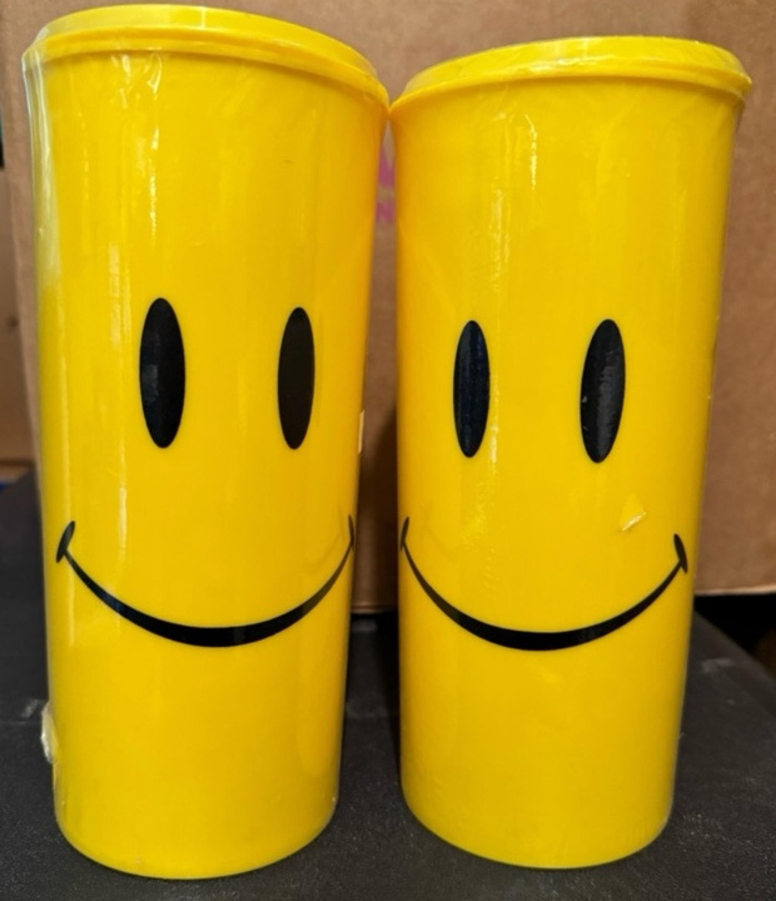 Smiley Face Toilet Brush/Canister Holder Set