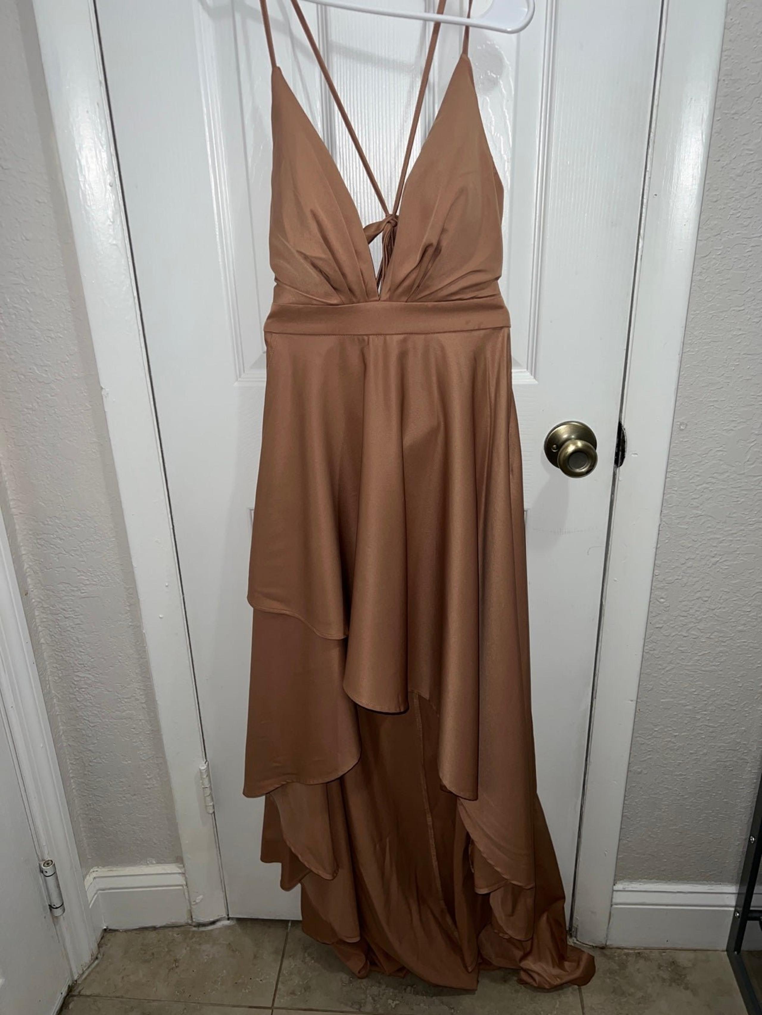 Satin wrap chiffon dress with front slit and open back string adjust