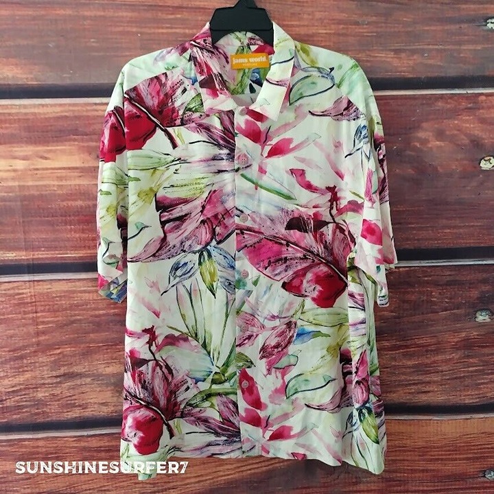 Jams World HONOLULU Top XL - Wind Palm M630RE-WIPA Women's Button Up