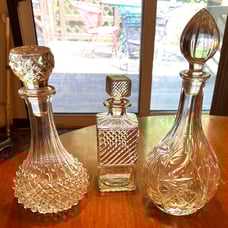 3 Beautiful Cut Glass/Crystal Bottles