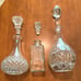 3 Beautiful Cut Glass/Crystal Bottles