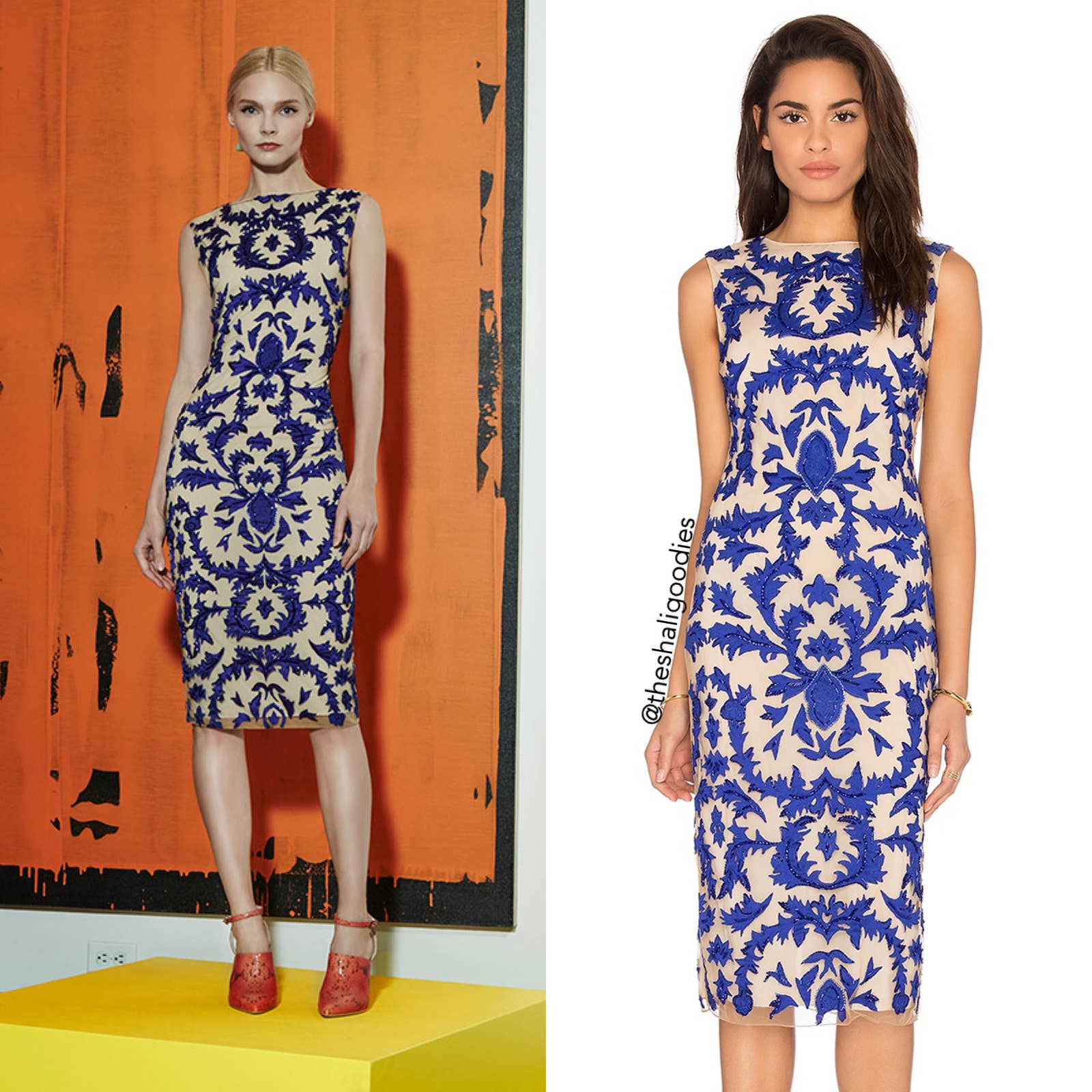 ALICE + OLIVIA Tamika Dress Embroidered Beaded