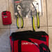Craftsman Tool Bag, pliers, and Craftsman 20v compatible battery