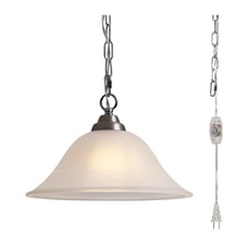 Vintage Plug in Pendant Light,Hanging Lights with Plug in Brushed Nickel