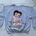 Vintage 1995 Betty Boop Hollywood Superstar Crewneck Sweatshirt Size L Grey