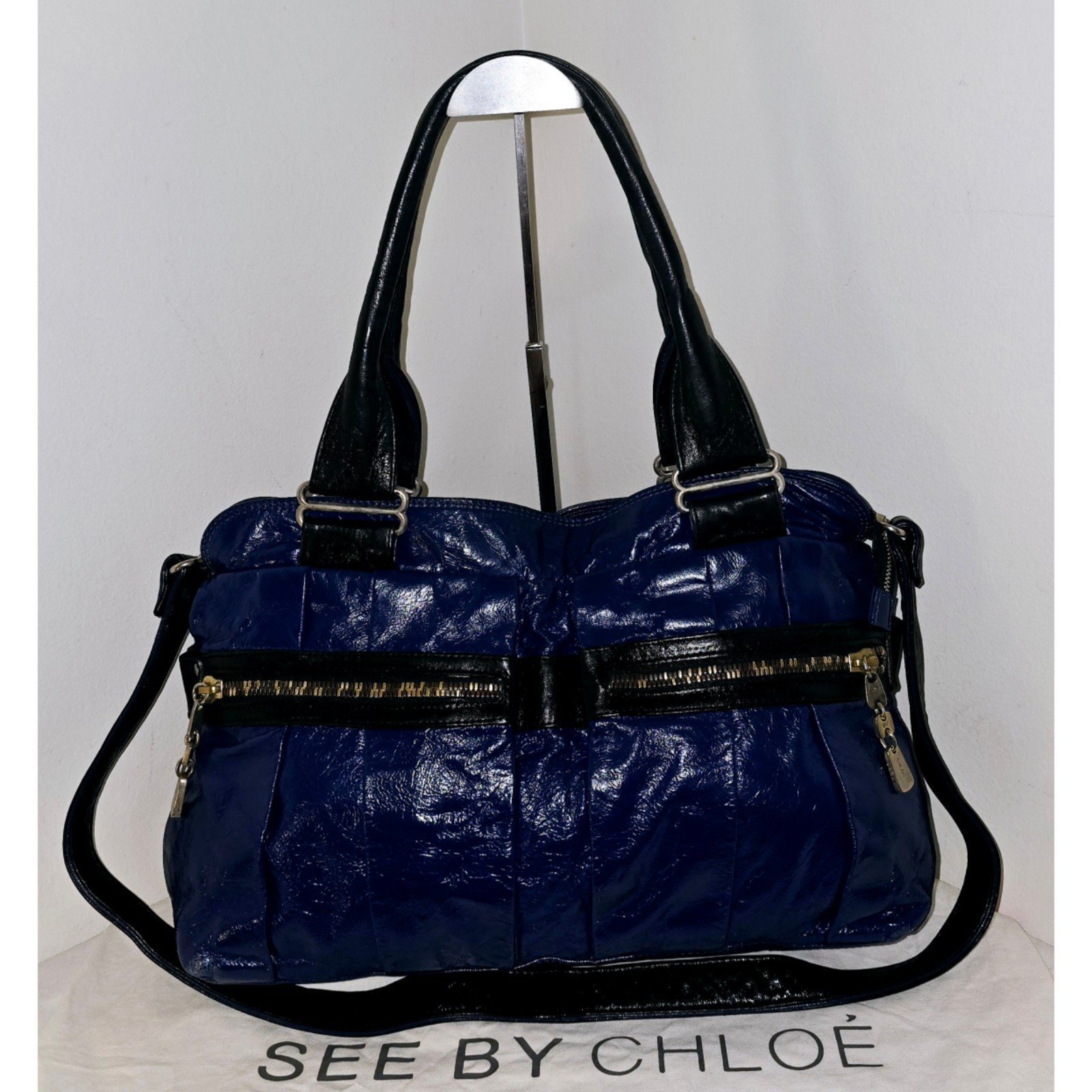 See by Chloe Indigo Blue Leather Day Tripper Top-Handle Satchel Bag