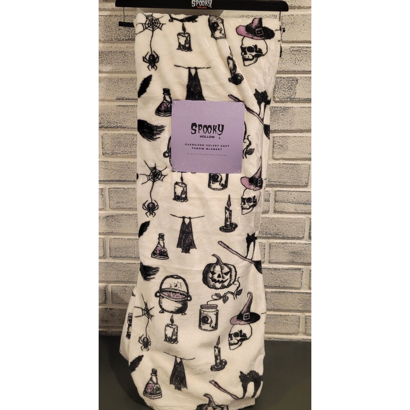 Spooky Hollow oversized velvet soft throw blanket 60”x 70” New With Tags
