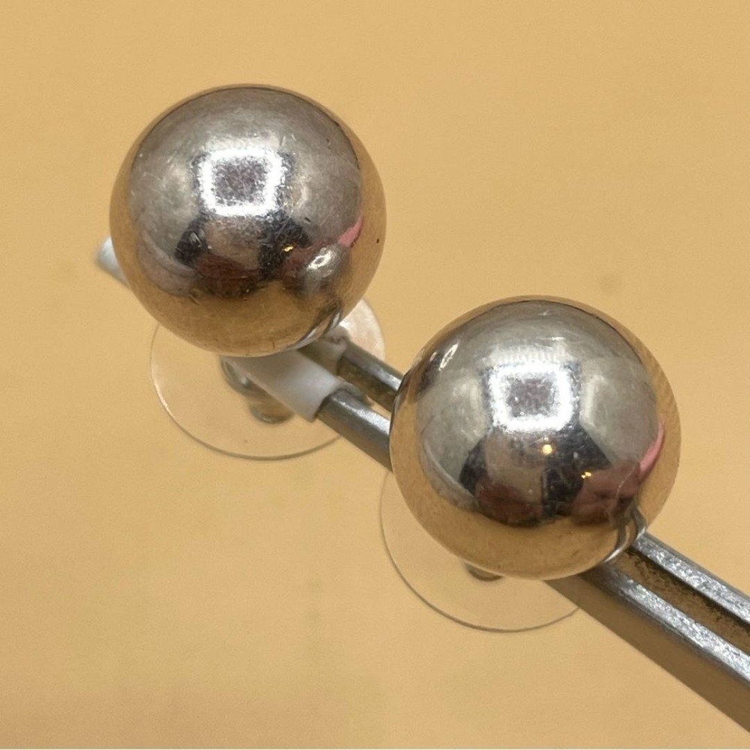 Unsigned 925 Sterling Silver Round Pearl Post Setting Stud Earrings
