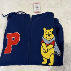 Disney Winnie The Pooh Embroidered Jacket New Sz S Blue Full Zip Piglet Eeyore
