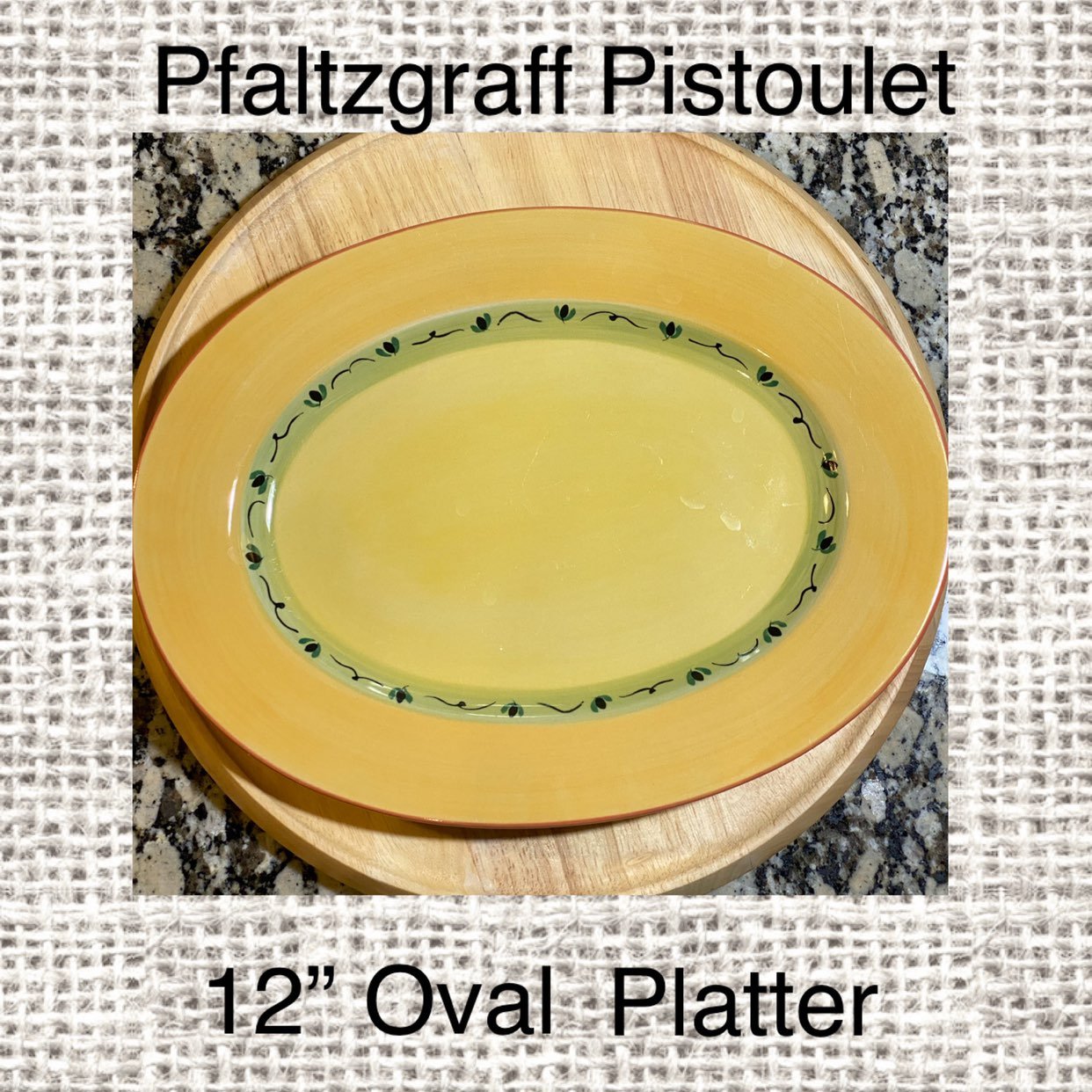 Pfaltzgraff 12 Oval Serving Platter Pistoulet Length: 12 in Width: 9 in