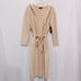 LULUS timeless touch beige longline open hooded cardigan patch pockets tie