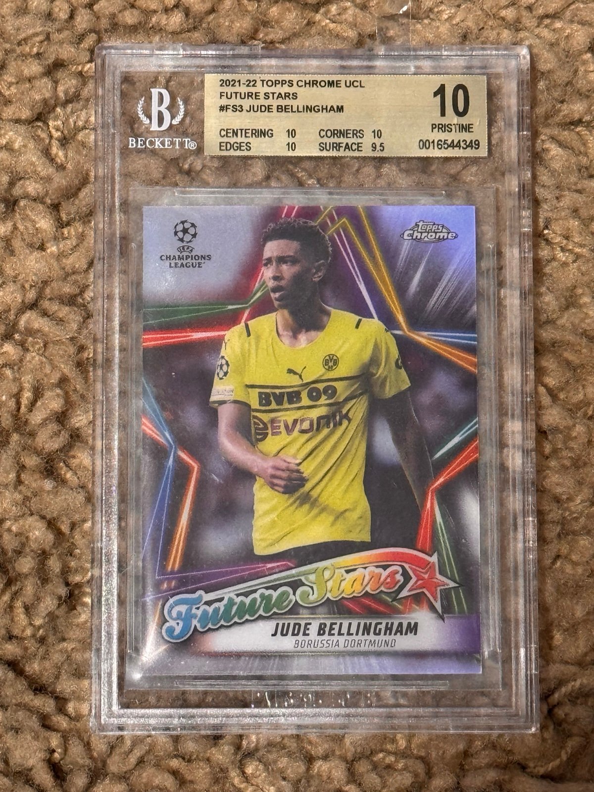 2021 Topps Chrome UCL Jude Bellingham Future Stars #FS3 BGS 10