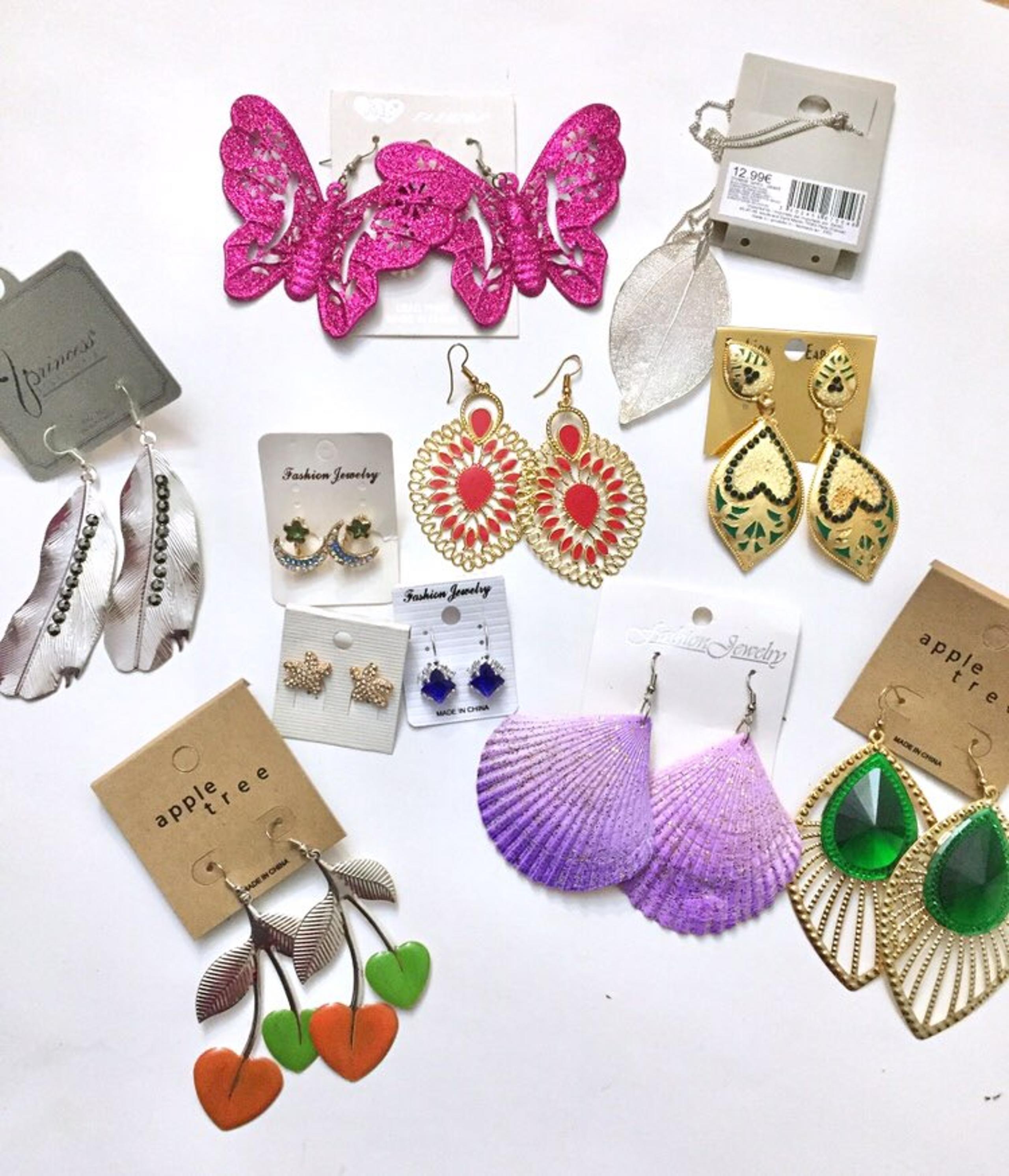 Nature inspired dangle drop earrings lot
