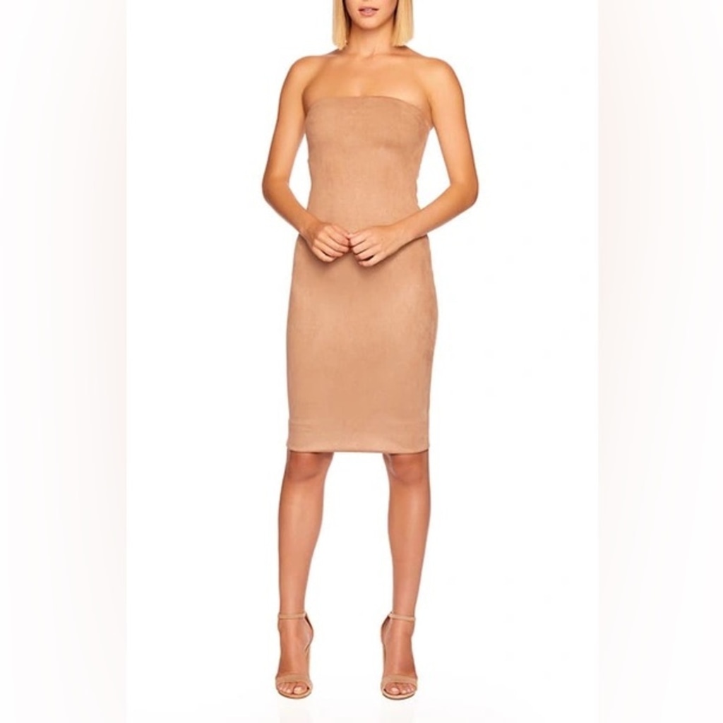 Susana Monaco Faux Suede Tube Dress - Sand